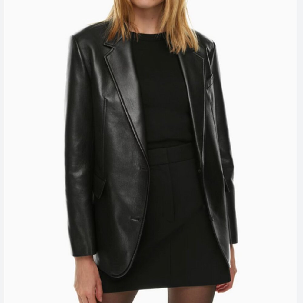Babaton agency blazer Relaxed-fit Vegan Leather blazer size S